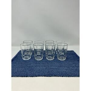 Arcoroc Juice Glasses Made in USA Clear Full Set of 8 Height 3.5"
